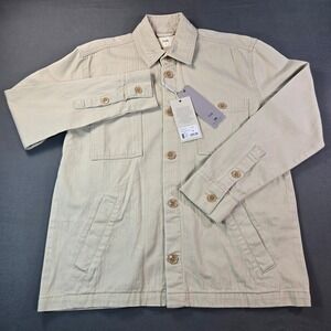 Folk Herrington Herringbone Twill 4Pkt Jacket Stone Men's Small NWT $216 Value!!